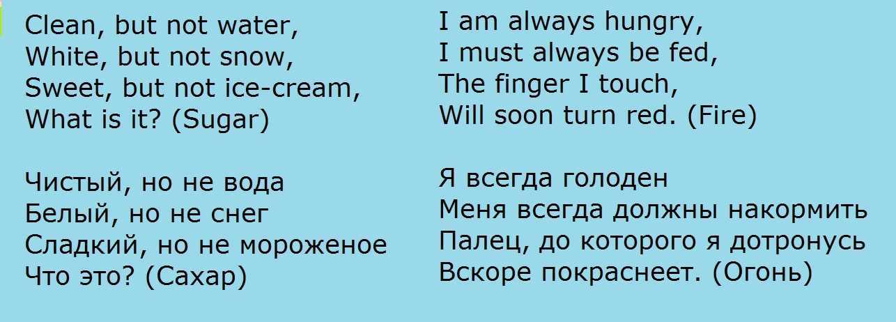 Загадки на английском с переводом и ответами | grammar-tei.com