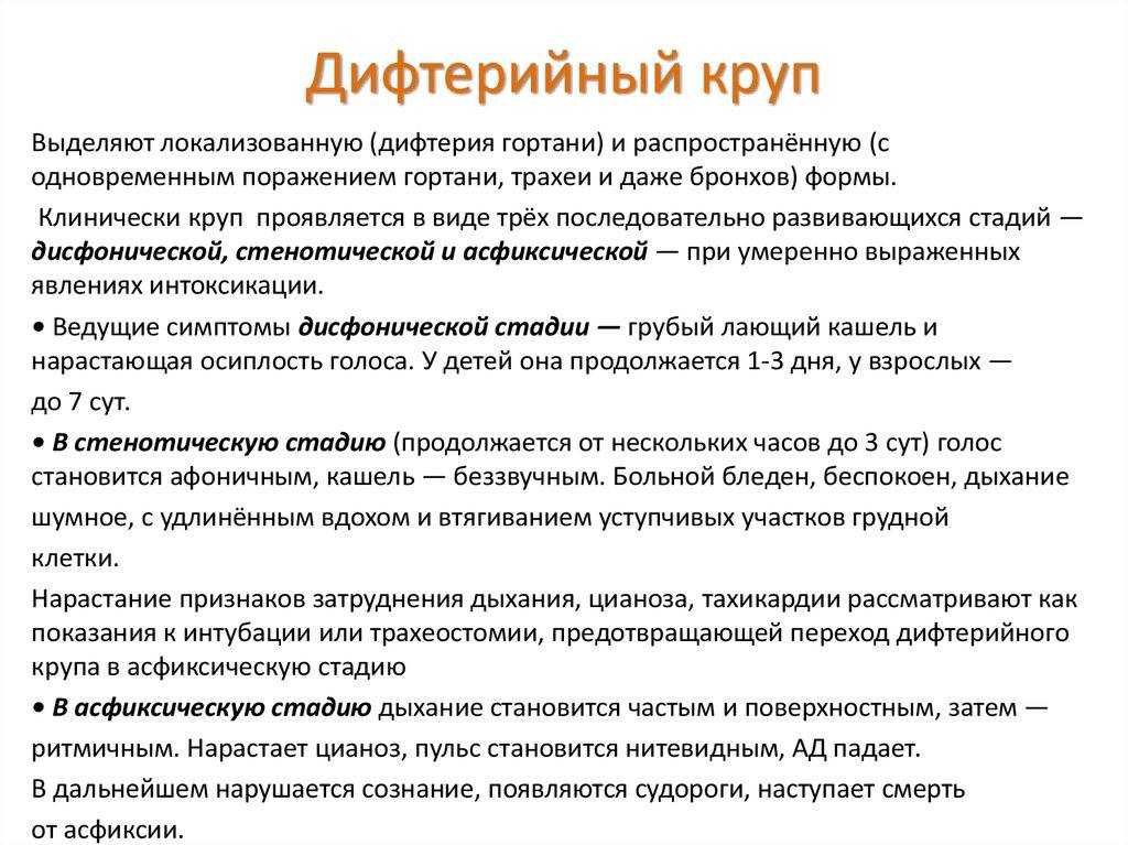 Ложный круп у детей: симптомы и лечение болезни, причины, правила неотложной помощи