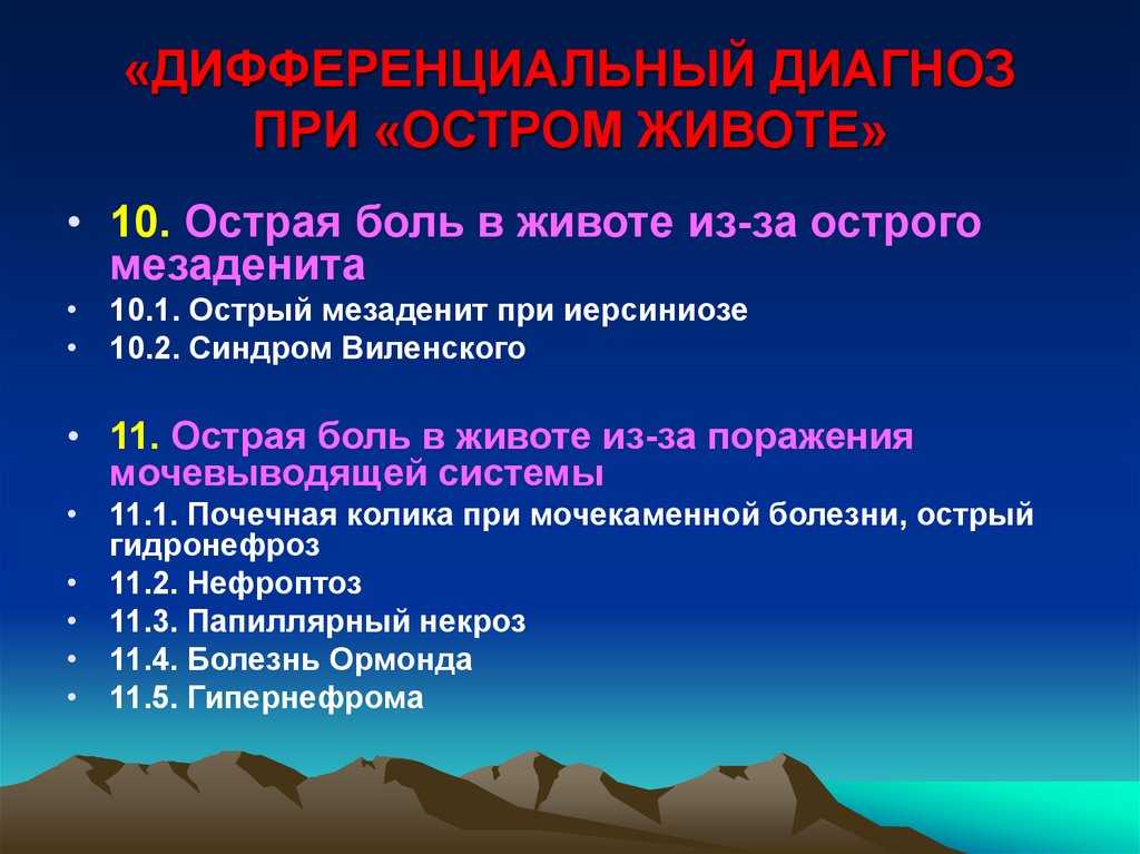 Мезаденит у взрослых: причины, виды, осложнения