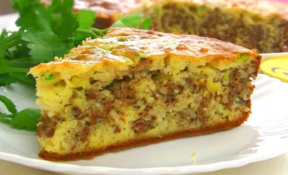 Пирог с мясом на кефире в духовке