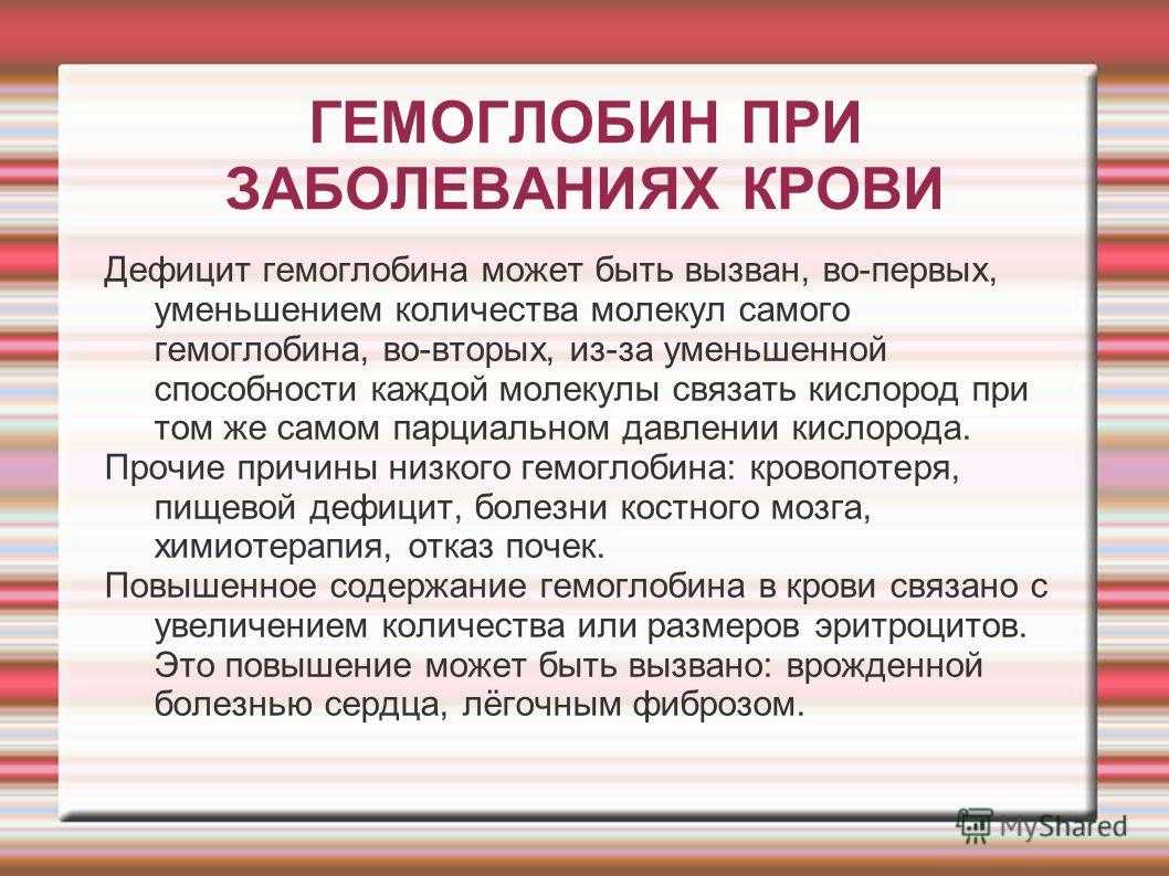 Гемоглобинопатия – аномальные варианты гемоглобина