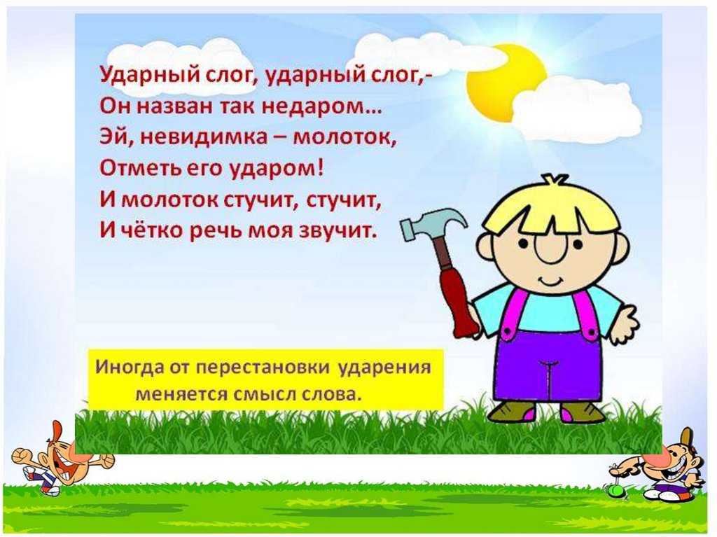 Урок обучения грамоте. тема: «ударение» | начальная школа  | современный урок