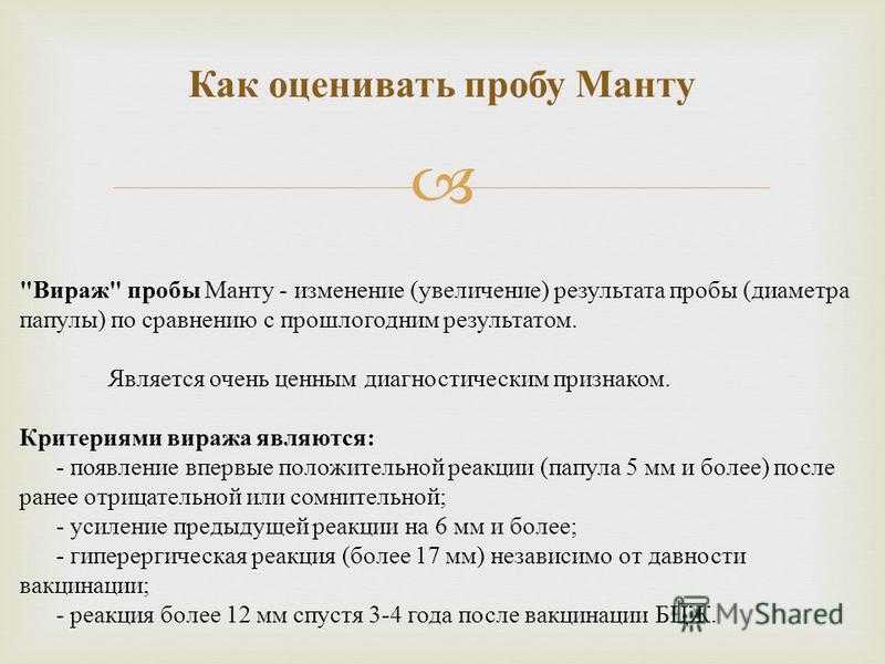 Проба «манту» - аква доктор