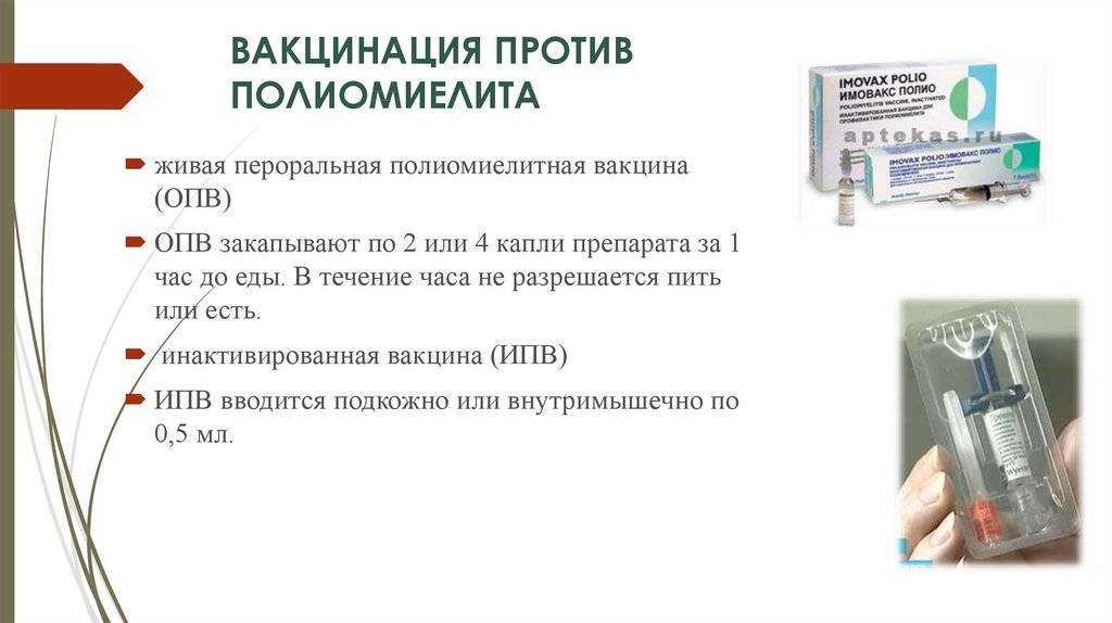 Схема вакцинации и ревакцинации против полиомиелита предусматривает наличие