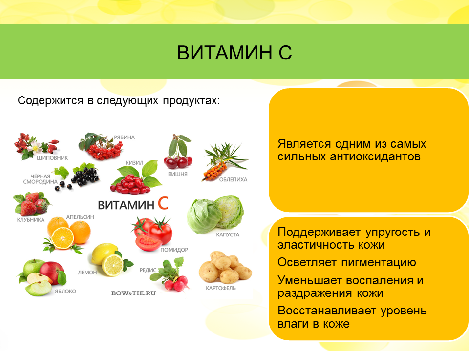 Таблица содержания витамина с в продуктах питания