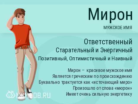 Значение имени мирон, его происхождение, характер и судьба человека, формы обращения, совместимость и прочее