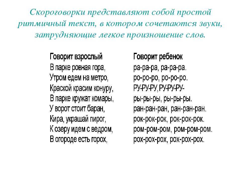 Скороговорки для развития дикции у детей