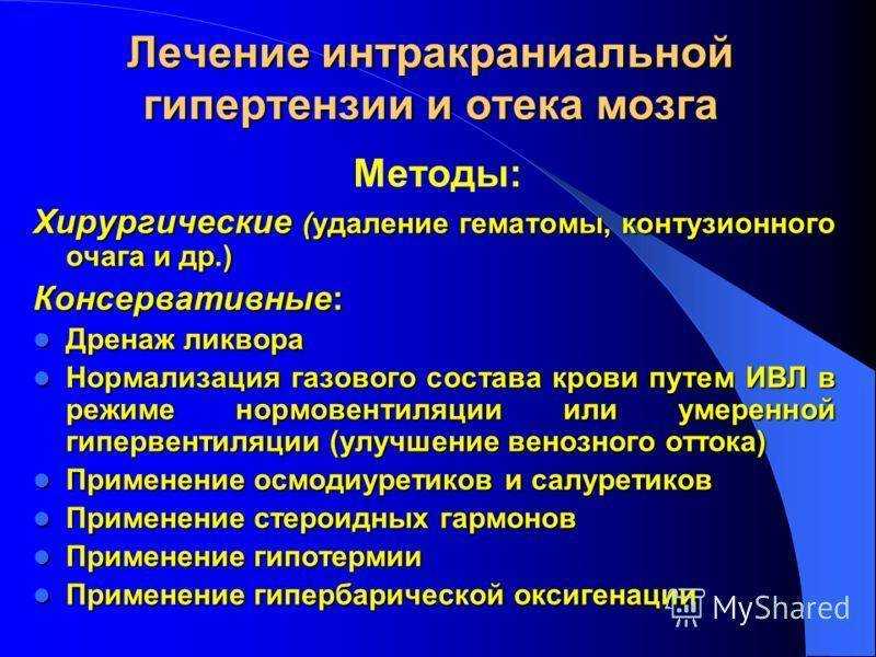 Синдром внутричерепной гипертензии патофизиологические механизмы клиническая картина