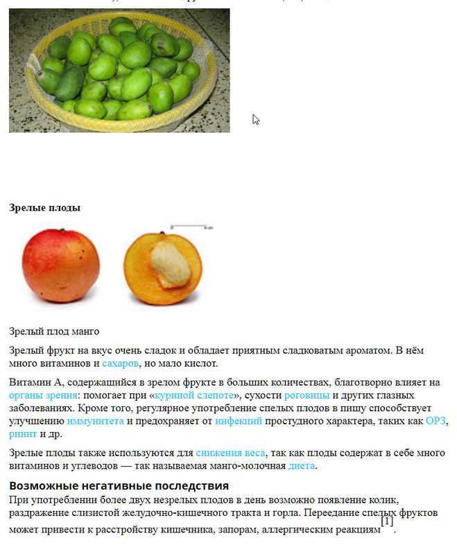 Манго: дозревание зеленого, хранение и консервация