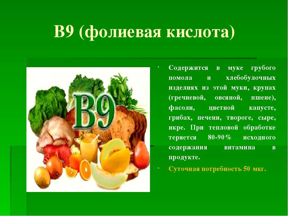 Фолиевая кислота в продуктах: польза, суточная норма, признаки дефицита, таблица продуктов, богатых фолиевой кислотой
